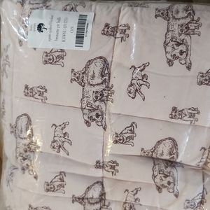 Pale Pink Square pitbull bamboo kate quinn quilted blanket NWT